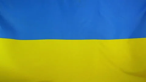 Slowmotion Real Textile Flag Of Ukraine