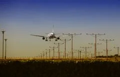 Airplane Approaching For Touchdown