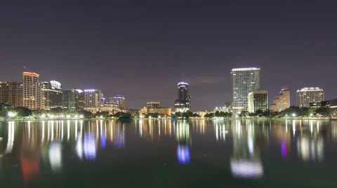 4K Time Lapse Zoom Out Orlando Skyline Sunrise