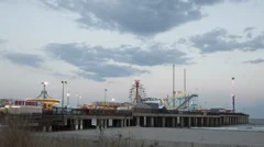 Time Lapse Zoom Out Atlantic City Amusement Park At Steel Pier