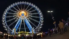 4K Timelapse Ferry Wheel Munich Oktoberfest Fisheye View (Editorial)