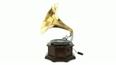 Vintage Gramophone Playing A Record