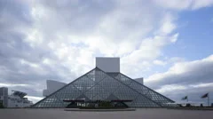 4K Time Lapse Zoom Out Cleveland Rock &Amp; Roll Hall Of Fame