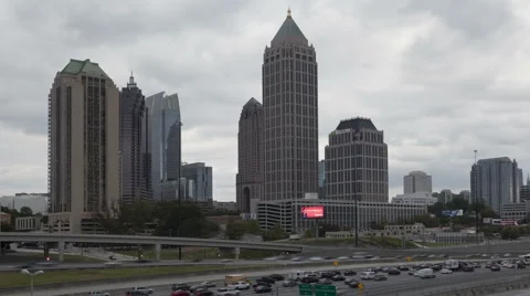 4K Time Lapse Close Up Atlanta Skyline