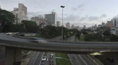 4K Time Lapse Traffic Sao Paulo Pan Shot