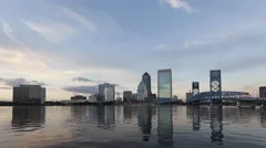 4K Time Lapse Zoom In Sunset Skyline Jacksonville Florida