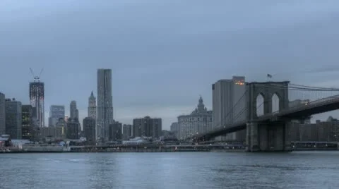 Timelapse Manhatten Skyline Brookly Bridge
