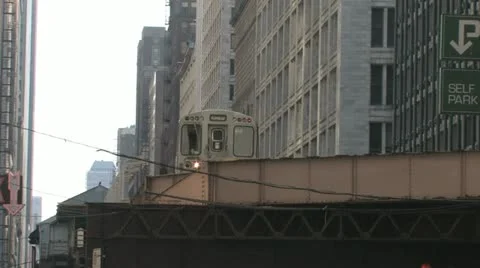 Elevated Train In Chicago 