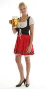 Girl Cheering In A Traditional Dirndl