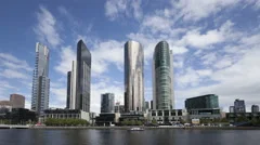 4K Time Lapse Melbourne Yarra River Skyscrapers