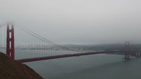 4K Time Lapse Golden Gate Bridge With Fog Close Up
