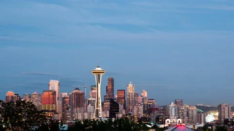 4K Time Lapse Seattle Skyline Fireworks