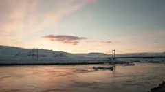 4K Time Lapse Zoom In Jökulsarlon Sunset