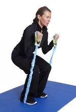 Woman weightlifting fitness expander
