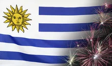 Uruguay Flag Firework real fabric