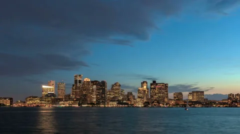 Time Lapse Boston Skyline Night