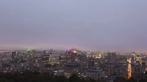 4K Time Lapse Montreal Foggy Sunrise
