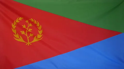 Slowmotion Real Textile Flag Of Eritrea