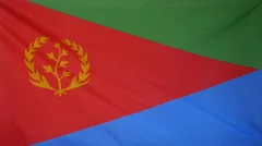 Slowmotion Real Textile Flag Of Eritrea