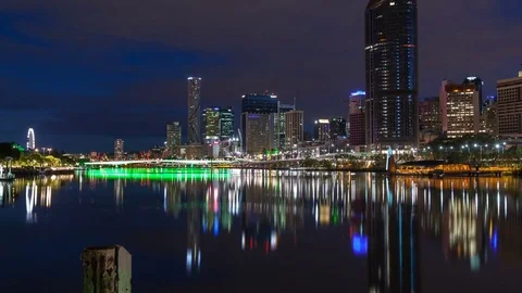 Sunrise 4K Timelapse Brisbane Skyline Tilt Up (Editorial)