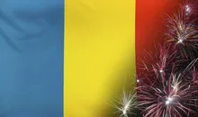 Romania Flag Firework real fabric
