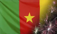Cameroon Flag Firework real fabric