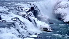 Slowmotion Gullfoss Waterfall Close Up