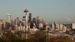 4K Timelapse Seattle Evening Zoom Out