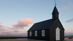 4K Timelapse Black Church Iceland