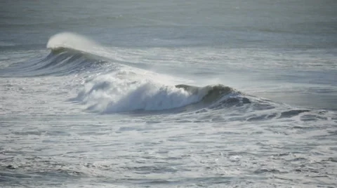 Slowmotion Ocean Waves Breaking