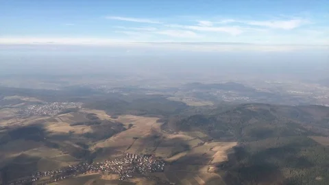 Aerial Of Hills With Sunrays