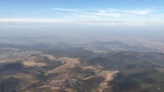 Aerial Of Hills With Sunrays