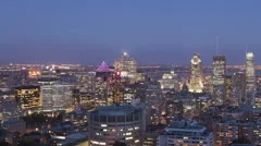 Time Lapse Pan Shot Montreal Twilight After Sunset