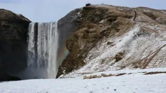 Skogafoss Waterfall In Winter