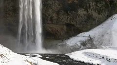 Slowmotion Seljalandsfoss Waterfall Tilt Shot