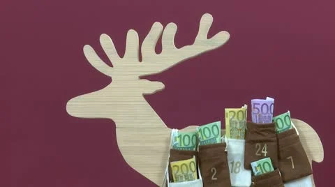 Euro Bills In Advent Calendar