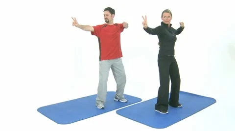 Two People Practicing Tai Chi