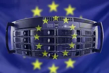 Server Country Concept with Flag of Europe