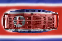 Server Country Concept with Flag of North Korea