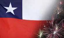 Chile Flag Firework real fabric