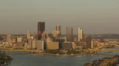 4K Time Lapse Zoom In Sunny Pittsburgh Skyline