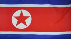North Korea Flag Real Fabric Close Up 4K