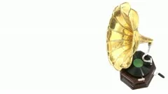 Vintage Gramophone Playing A Record