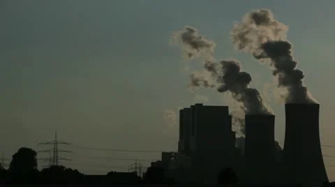 Power Plant With Huge Cooling Towers