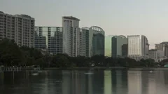 Time Lapse Close Up Pan Shot Orlando Skyline Sunrise