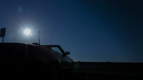 4K Time Lapse Pan Shot Convertible Sun Rising