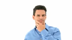 Attractive Man Runs Hand Through Hair
