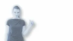 Hologram Woman Counting To Three