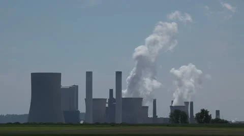 Power Plant With Huge Cooling Towers