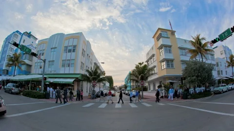 In This Time-lapse View Cars Passing Through Ocean Drive